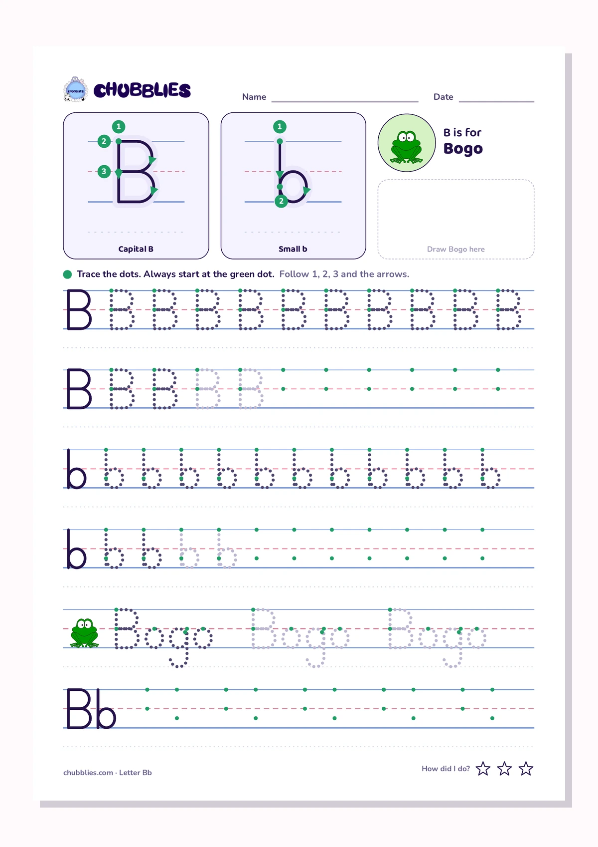 Preview of Chubblies Letter Tracing Workbook - Trace the Alphabet from A to Z