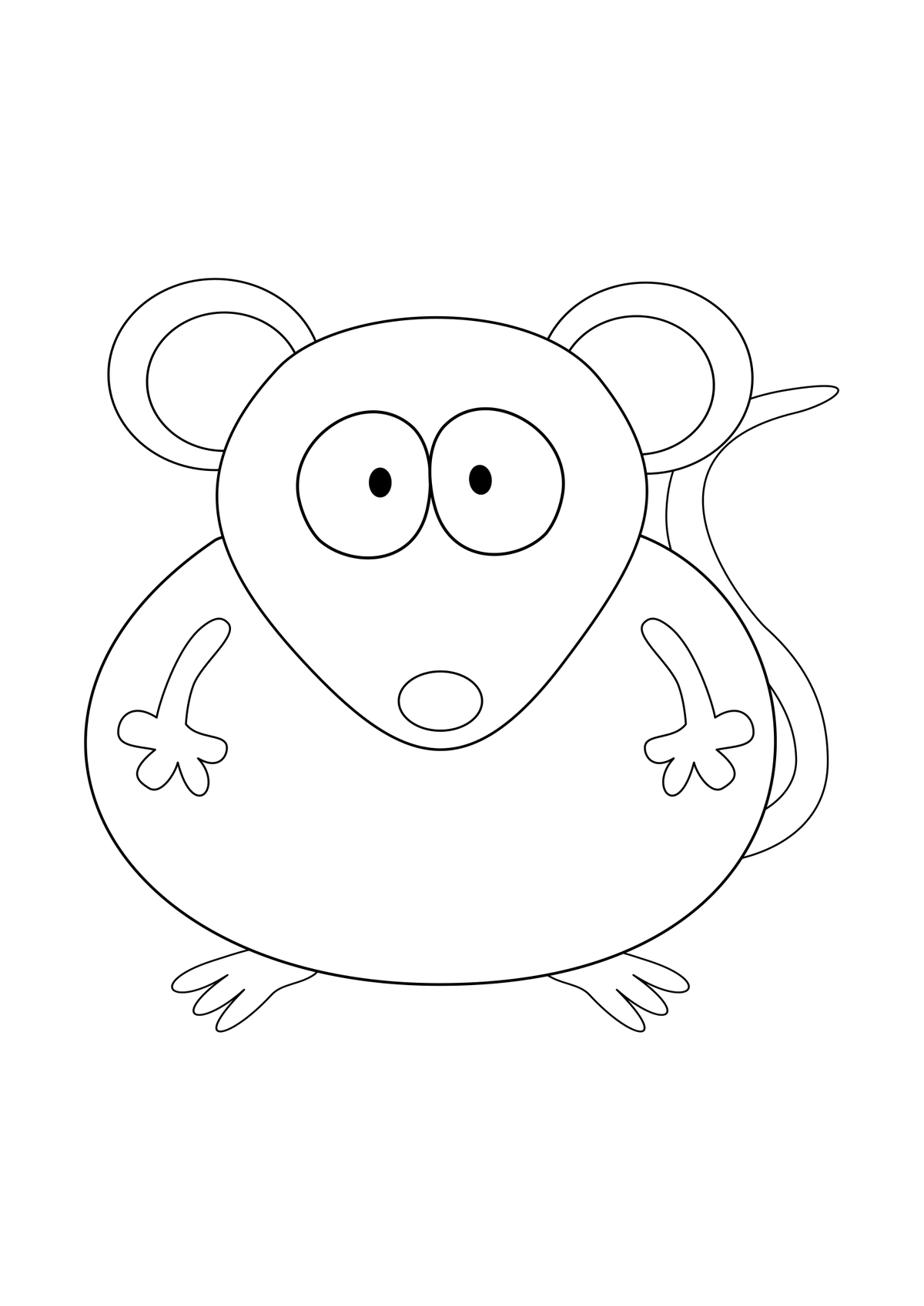 Black line drawing of Sumi facing forward on a clean white coloring page
