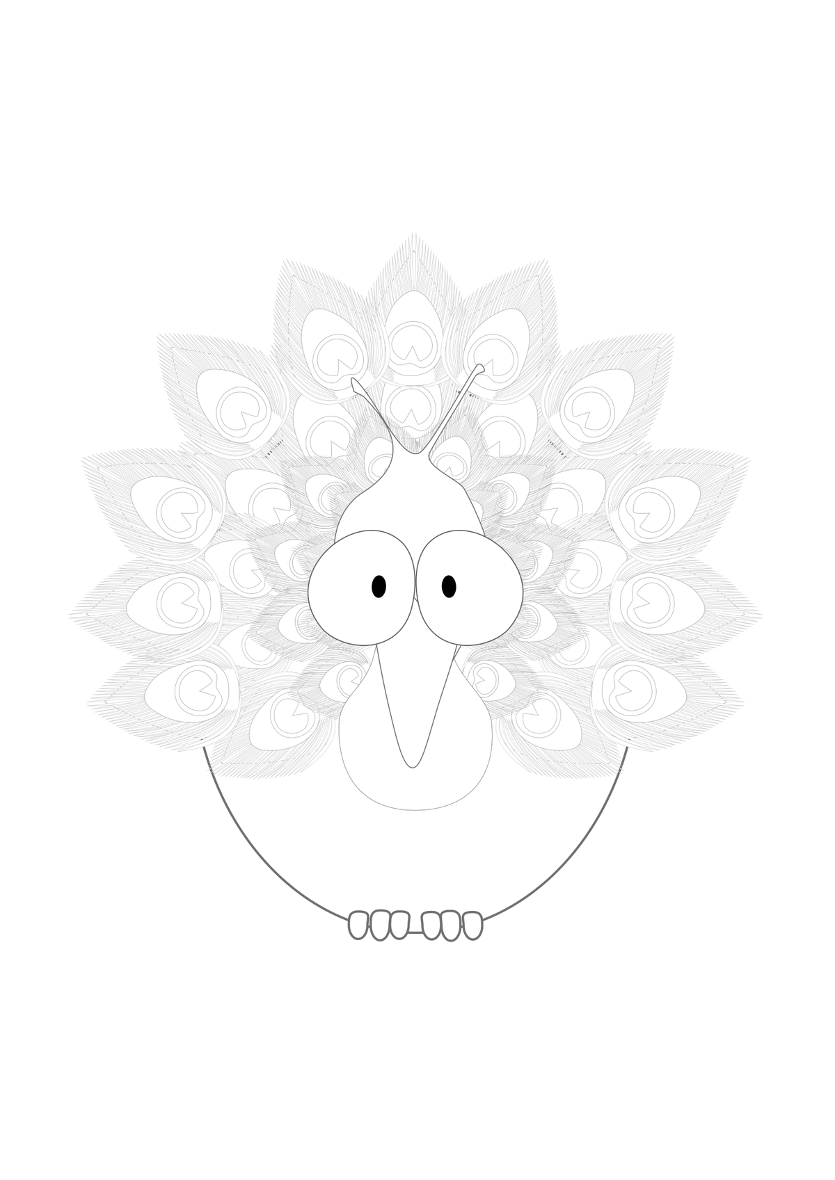 Detailed full-fan Zavi coloring page